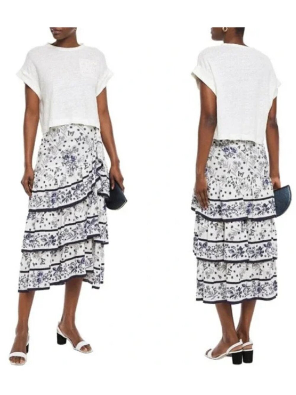 Sandro NWT Women's White 100% LINEN Cropped MAURICE Top, Size 3 (8/LG)